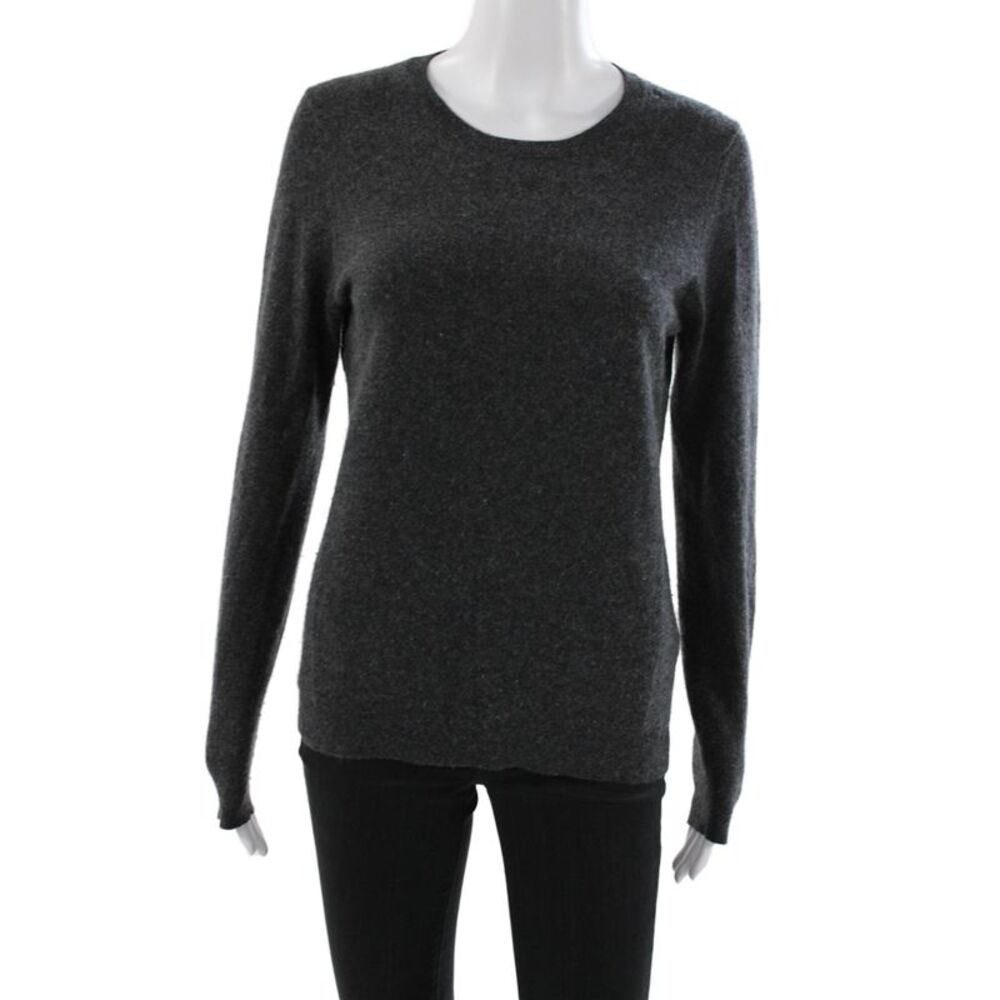 Kinross Cashmere Womens Gray Crewneck Pullover Sweater 100% Cashmere Size M